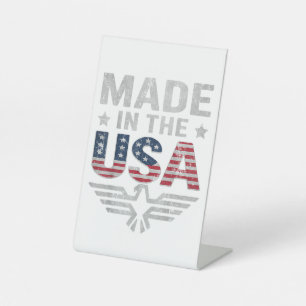 July 4th Women Men Patriontic American Flag Indepe Pedestal Sign