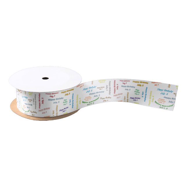 July, 5 Birthday Ribbon Satin Ribbon (Spool)