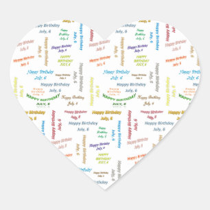 July, 6 Birthday Sticker