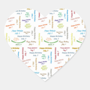 July, 7 Birthday Sticker