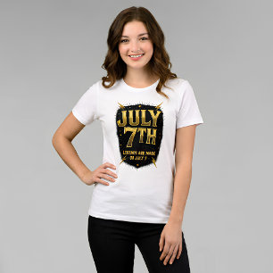 July 7th Birthday Legends Are Made Gold Lightning Tri-Blend Shirt