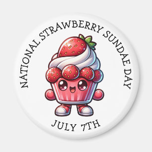July 7th is National Strawberry Sundae Day Magnet