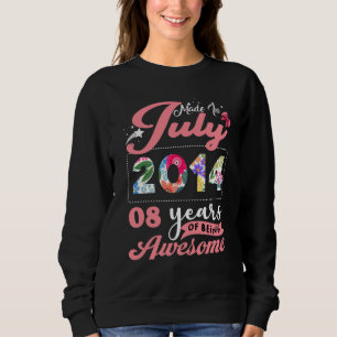 July 8 Year Old Vintage 2014 8th Birthday Sweatshirt