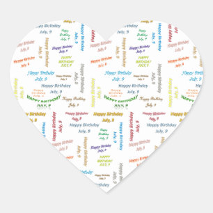 July, 9 Birthday Sticker