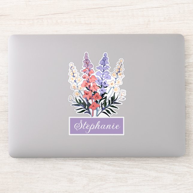 July Birth Flower Custom Name (Computer)