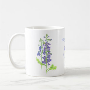 July birth flower Larkspur Watercolor Floral Coffee Mug