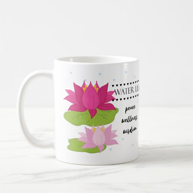 July Birth Flower Mug with Flower Meanings (Left)
