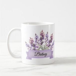 July Birth Flower Personalised Larkspur Coffee Mug