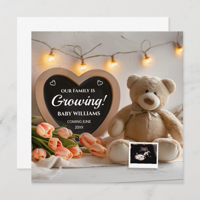 July Birth Flower Pregnancy Announcement (Front/Back)