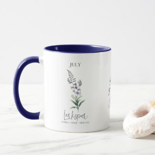 July Birth Month Flower Larkspur Birthday Gift Mug