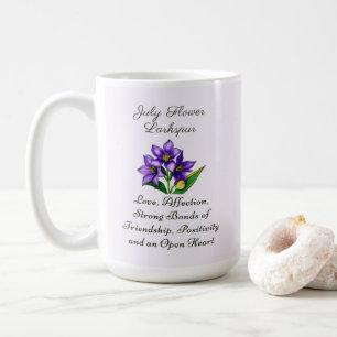 July Birth Month Flower Larkspur Floral Art Coffee Mug