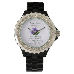 July Birth Month Flower Larkspur Floral Art Watch