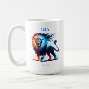 July Birth Month Spirit Animal Lion Gift  Coffee Mug