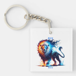 July Birth Month Spirit Animal Lion Gift Key Ring