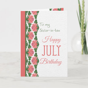 July Birthday Card for Sister-in-law, Water Lilies