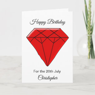 July Birthday Card - Ruby