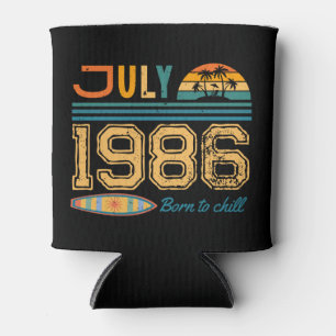 July Birthday Custom Year Can Cooler