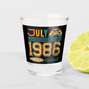 July Birthday Custom Year Shot Glass