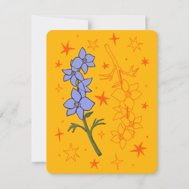 July Birthday Month Card (Larkspur) (Front)