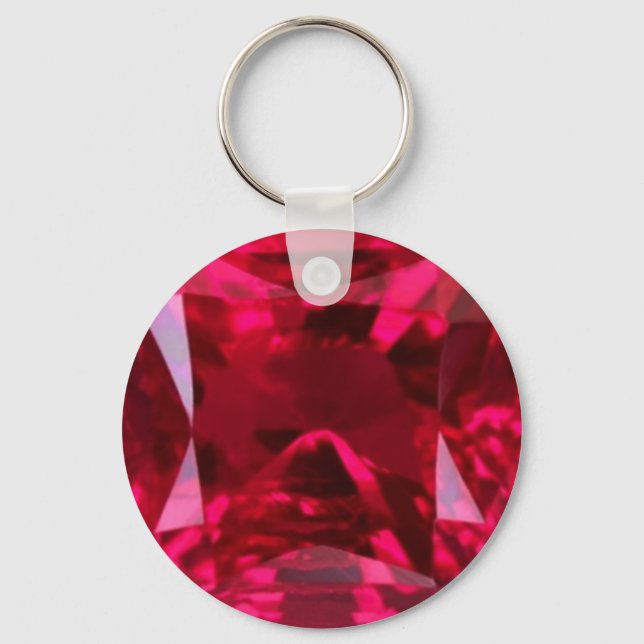 July Birthstone- Red Ruby  by Sharles Key Ring (Front)