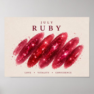 July Birthstone Ruby Art A4 Poster