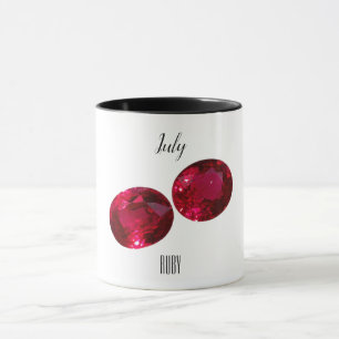 July Birthstone Ruby Gemstone Art Mug