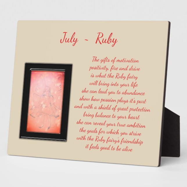July Birthstone Ruby Plaque (Side)