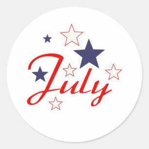 July Classic Round Sticker
