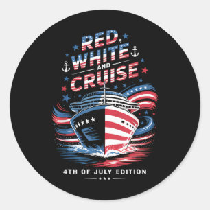 July Cruise 2025 4th Of July Family Matching Cruis Classic Round Sticker