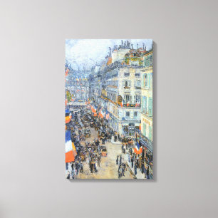 July Fourteenth, Rue Daunou by Childe Hassam Canvas Print