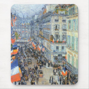 July Fourteenth, Rue Daunou by Childe Hassam Mouse Mat