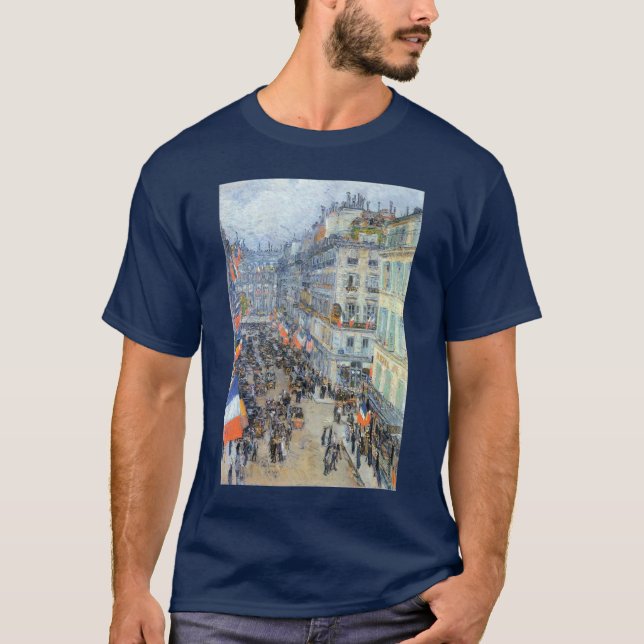 July Fourteenth, Rue Daunou by Childe Hassam T-Shirt (Front)