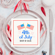 July Fourth American Flag Fireworks