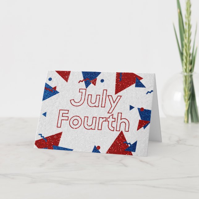 July Fourth Glitter Card (Front)