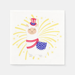 July Fourth Llama Napkin