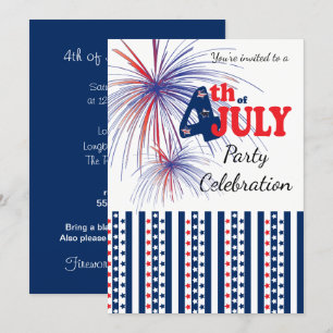 July Fourth Party Celebration Invitation