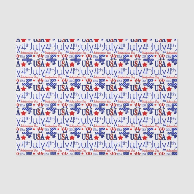 July Fourth Patriotic pattern prarty tissue Tissue Paper (Front)