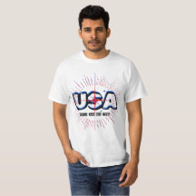 July Fourth USA Text N Rays Red Blue White Design