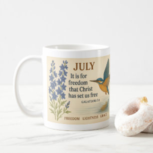 July Freedom Inspirational Hummingbird Coffee Mug
