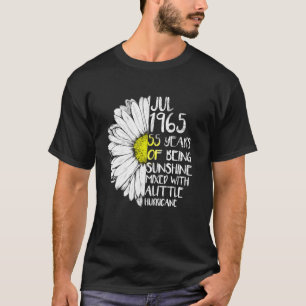 July Girl Made In 1965 55th Sunshine Hurricane Bir T-Shirt