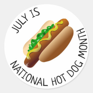 July is National Hot Dog Month Stickers