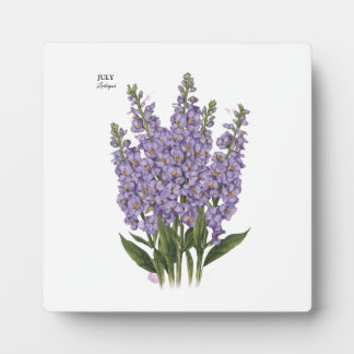 July Larkspur Bloom - Personalized Birthday Gift Plaque