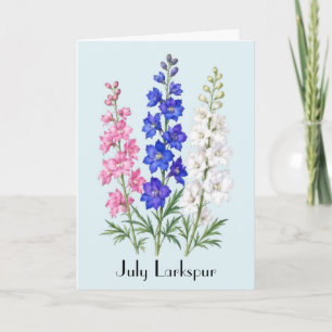 July Larkspur Flowers Greeting Card