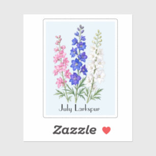 July Larkspur Flowers Sticker