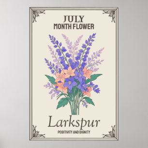 July month flower poster