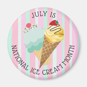 July National Ice Cream Month Refrigerator Magnet