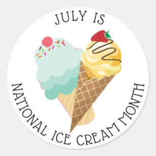 July National Ice Cream Month Stickers