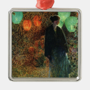 July Night (by Childe Hassam) Metal Tree Decoration