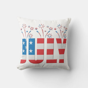 July Party Month American Stars and Stripes Cushion