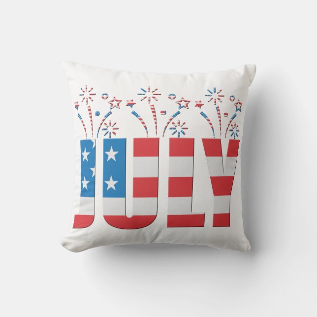 July Party Month American Stars and Stripes Cushion (Front)